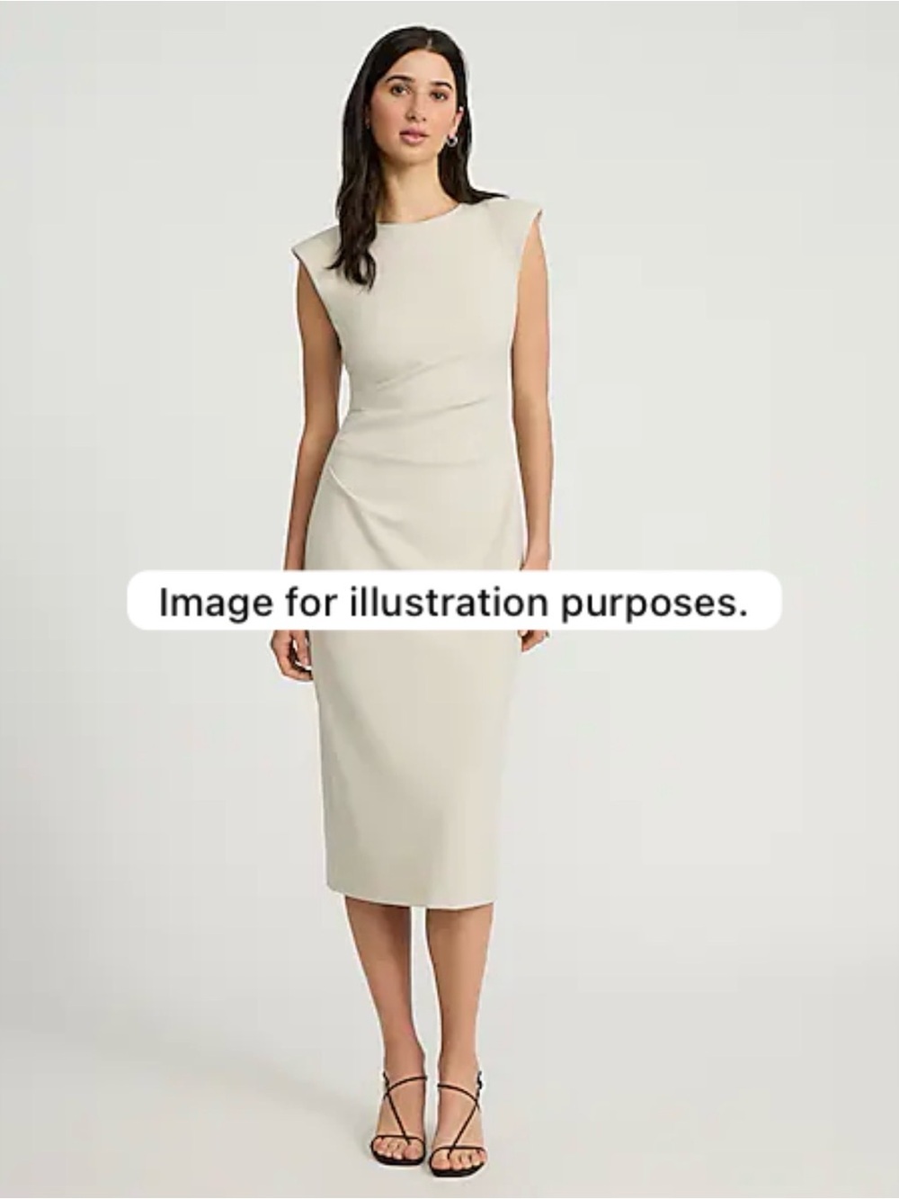 EXPRESS-Sleeveless Crewneck Sheath Dress in Cream